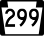 Pennsylvania Route 299 marker