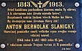A memorial plaque to Anton Bernolák on Slanica Isle