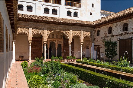 Garden courtyard in the Generalife of Granada (14th century)