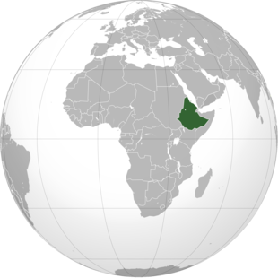 Lag vom Ethiopische Kaiserriich nach em Zweite Wältchrieg in Afrika