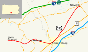 Pennsylvania Route 533 map.svg