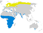 Aire de répartition du Combattant varié