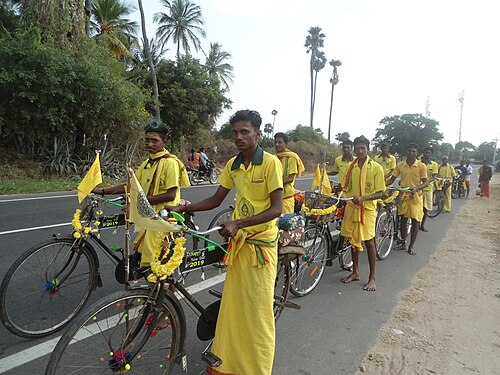 Pilgrims Cycle at Tamil Nadu in India.