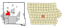 Polk County Iowa Incorporated and Unincorporated areas Johnston Highlighted.svg