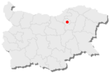 Mapa da Bulgária, posição de Popovo em destaque