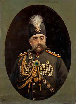 Portrait of Muzaffar al-Din Shah Qajar by Kamal-ol-molk, 1902.jpg