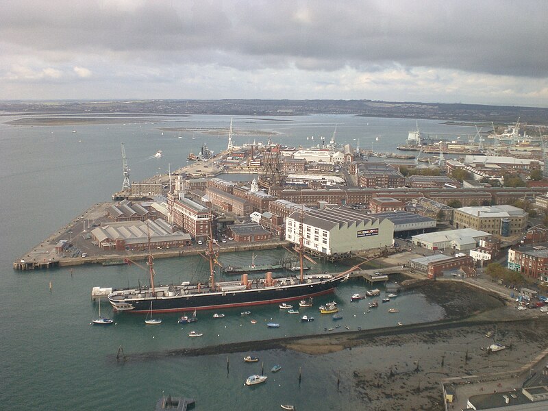 File:Portsmouth Historic Dockyard from the Spinnaker Tower.JPG