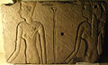 Ptolemaic era relief of two goddesses. Of unknown provenance. UC 14519.