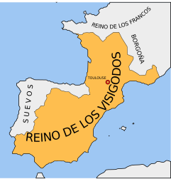 Ubicación de Reino visigodo