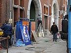 Renovations works at the former tram-depot in Amsterdam Old-West, district Kinkerbuurt, 2014; free photo Amsterdam, Fons Heijnsbroek, 2014