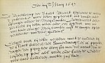 Thumbnail for File:Resolutie Vroedschap Utrecht - verbod Pynxterblom (Pinksterblom) - archief manuscript - 4 mei 1647.jpg