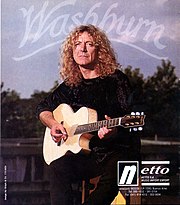 Washburn advertisement featuring Robert Plant, as it appeared in an Argentine music magazine Robertplant washburn ad.jpg