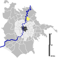 Position der Zone innerhalb der Gemeinde Rom.