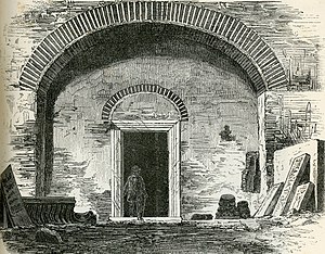 Interior picture of the catacomb of Saint Sebastian from 1894.