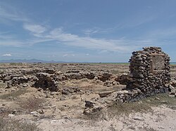 Ruines de la ville de Nueva Cádiz, rasée par le raz-de-marée du 25 décembre 1541, Île de Cubagua