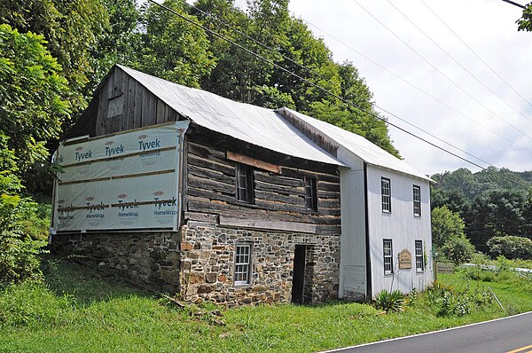 The Schubert-Graber log-post shop, constructed in the 1735 in Zionsville in Upper Milford Township, the township's oldest building structure, August 2