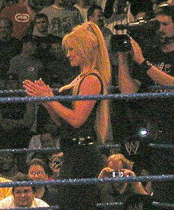 Sable defended the WWF Women's Championship against Tori Sable clapping.JPG