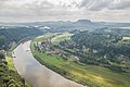 View from the Bastei onto the river Elbe and the Spa Rathen