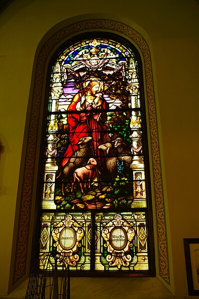 File:Saint Leo Church (Columbus, Ohio), interior, stained glass, the Good Shepherd.jpg