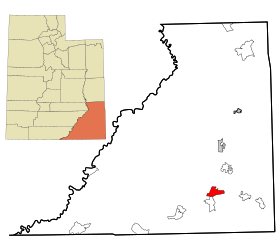 San Juan County Utah incorporated and unincorporated areas Bluff highlighted.svg