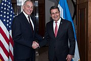 Secretary of Homeland Security Kelly with President Juan Orlando Hernandez of Honduras Secretary Kelly Meets with President of Honduras (33480588641).jpg