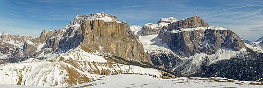 Sellagruppe von Süden Col Rodella