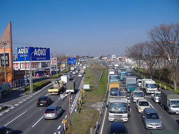 National Route 17 Shin-Omiya Bypass in Saitama Prefecture