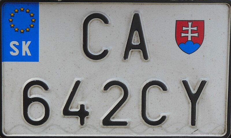 File:Slovakia motorcycle license plate with Euro band - CA642CY.jpg