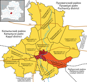 Sluck district of Belarus - Kazlovicki sielsaviet.png