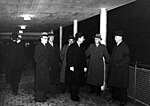 Slussbyggnadskommittén i en ny gångtunnel under Slussen. Ca 1935–1936.