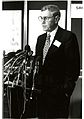 James M. Beggs of NASA at press conference for SRM 1960