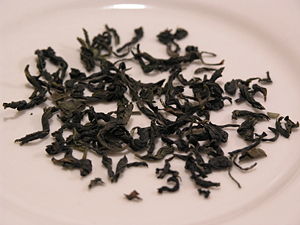 Spring pouchong tea leaves on plate.jpg