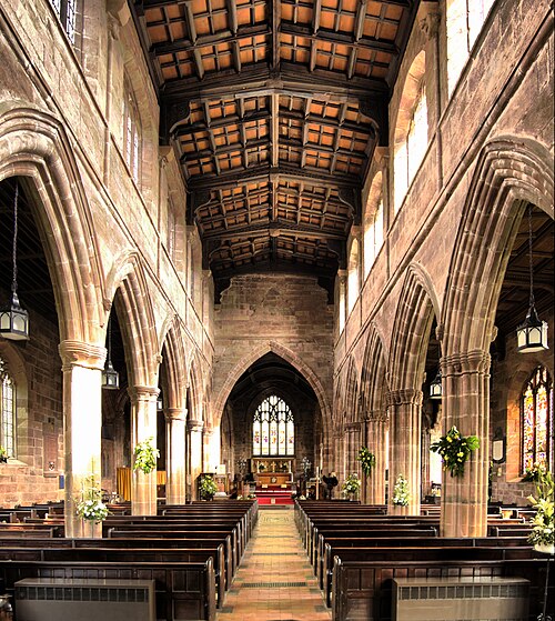 Nave looking towards the Chancel from the Font and belltower