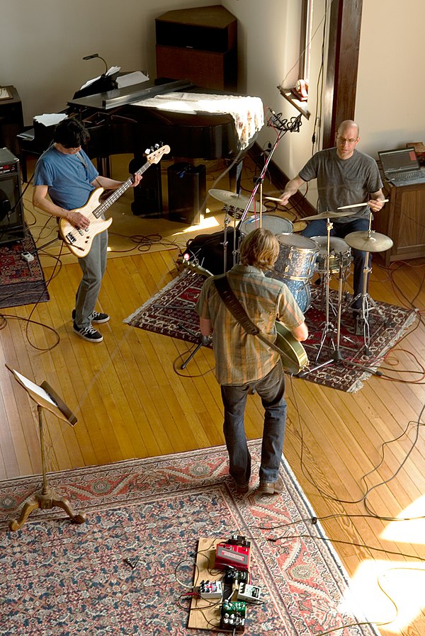 Stereo Donkey in rehearsal, in the former church that is the "fourth member of the band." April 17, 2016.