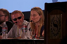 Steve Downes and Jen Taylor, the voices of Master Chief and Cortana, at HaloFest during PAX Prime 2011 Steve Downes and Jen Taylor at HaloFest 2011 (6097609270).jpg