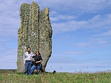 The lichen-covered Stone of Setter, which is said to resemble a giant hand.[21]