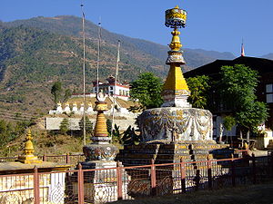 Stupas in Rangjung, E. Bhutan