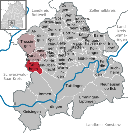 Läget för Talheim, Tuttlingen i Landkreis Tuttlingen