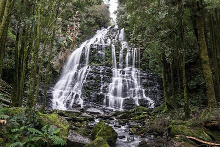 Nelson Falls from a lookout in Franklin-Gordon Wild Rivers NP