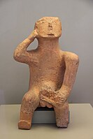 Large figure of a seated man, Karditsa, Thessaly, 4500-3300 BC.