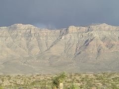 Cliffs, and foothills with Joshua Trees