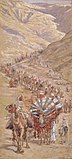 La caravana de Abraham. Acuarela por Tissot, c. 1900