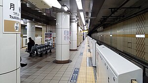 유라쿠초 선의 승강장 모습(2017년 12월 8일)