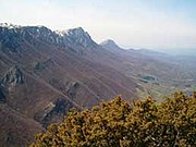 Yaz aylarında Trem ve Sokolov Kamen'in görülebildiği Suva Planina yamaçları