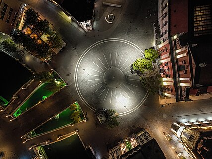 Prešernov trg by night (center of Ljubljana)