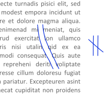 Czech proofreader's marks for a river Typographic river marking.svg