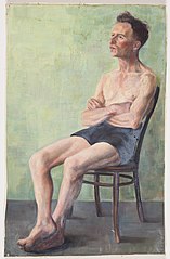 Untitled. [Man seated on a chair]