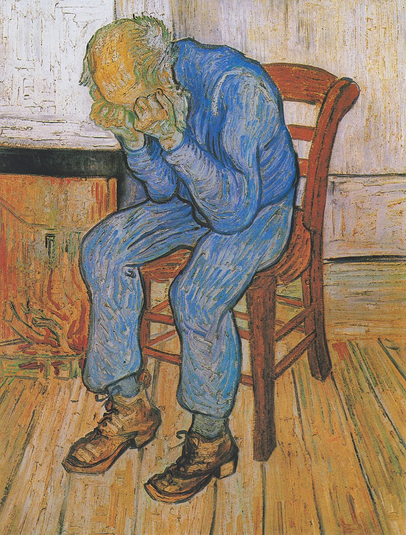 《在永恆之門》，又名《悲痛的老人》，梵谷，1890。