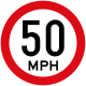 Vienna Conv. road sign C14 (in mph)