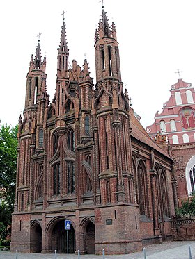 Illustrasjonsbilde av seksjonen St. Anne's Church i Vilnius